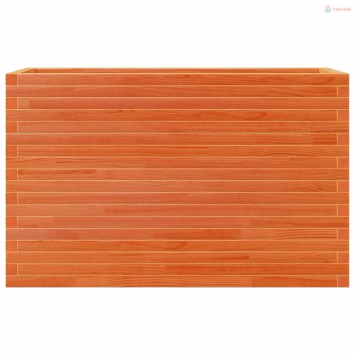 Viaszbarna tömör fenyőfa kerti virágtartó 110 x 40 x 68,5 cm