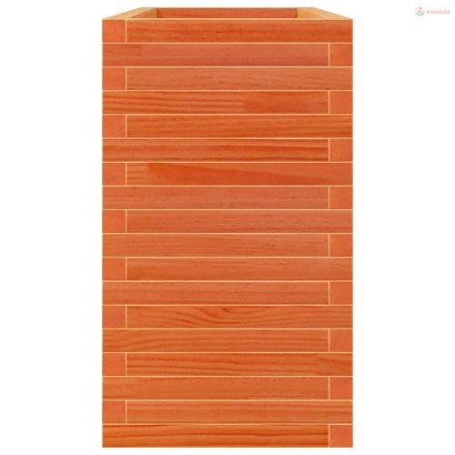 Viaszbarna tömör fenyőfa kerti virágtartó 110 x 40 x 68,5 cm