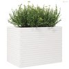 Fehér tömör fenyőfa kerti virágtartó 90 x 60 x 68,5 cm