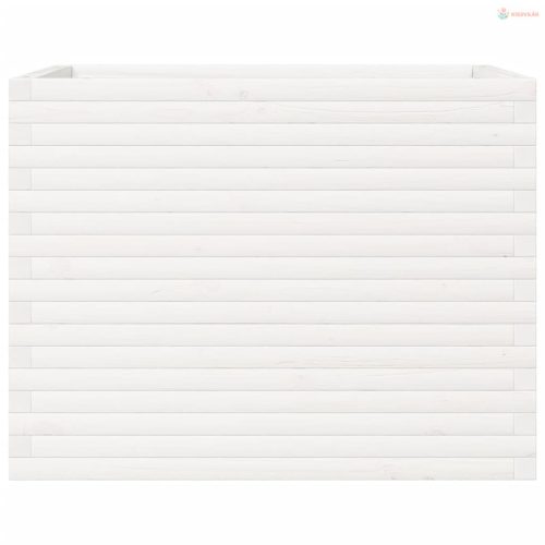 Fehér tömör fenyőfa kerti virágtartó 90 x 60 x 68,5 cm