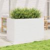 Fehér tömör fenyőfa kerti virágláda 110 x 60 x 68,5 cm