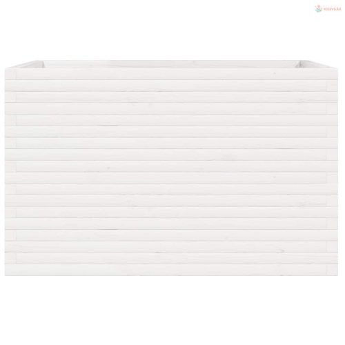 Fehér tömör fenyőfa kerti virágláda 110 x 60 x 68,5 cm