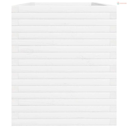 Fehér tömör fenyőfa kerti virágláda 110 x 60 x 68,5 cm