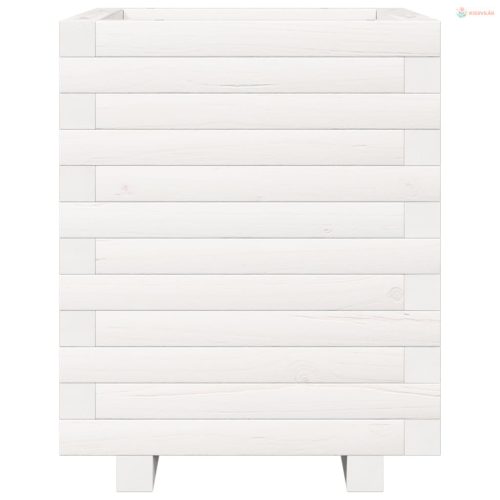 Fehér tömör fenyő virágláda 40 x 40 x 49,5 cm