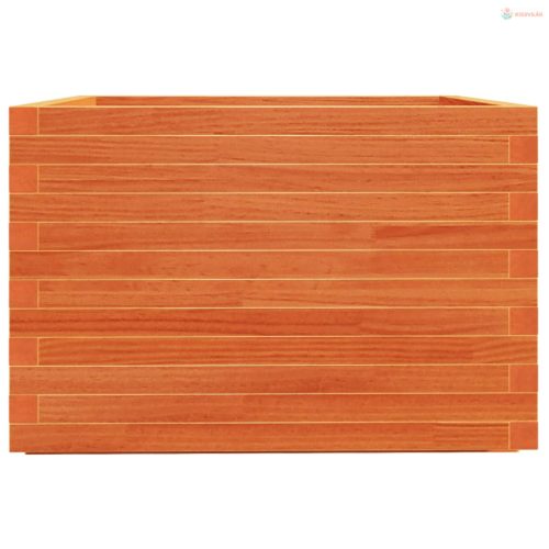 Viaszbarna tömör fenyőfa kerti virágláda 70 x 70 x 49,5 cm