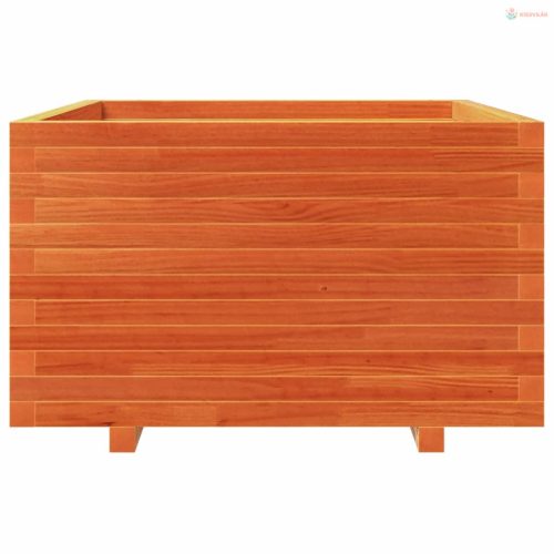 Viaszbarna tömör fenyőfa kerti virágláda 80 x 80 x 49,5 cm