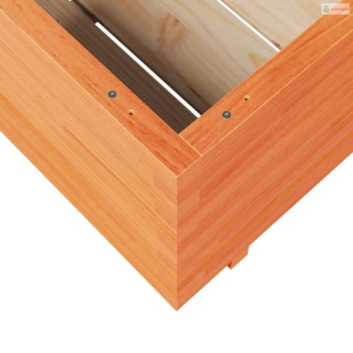 Viaszbarna tömör fenyőfa kerti virágláda 90 x 90 x 49,5 cm