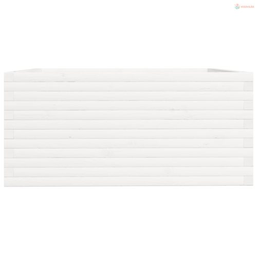 Fehér tömör fenyőfa kerti virágláda 100 x 100 x 49,5 cm