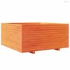Viaszbarna tömör fenyőfa kerti virágláda 100 x 100 x 49,5 cm