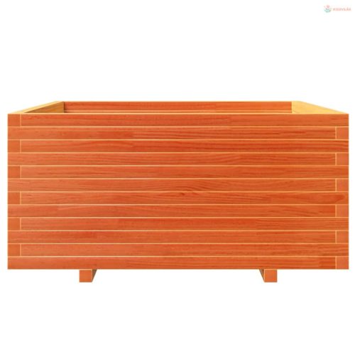 Viaszbarna tömör fenyőfa kerti virágláda 100 x 100 x 49,5 cm