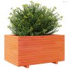Viaszbarna tömör fenyőfa kerti virágláda 90 x 60 x 49,5 cm