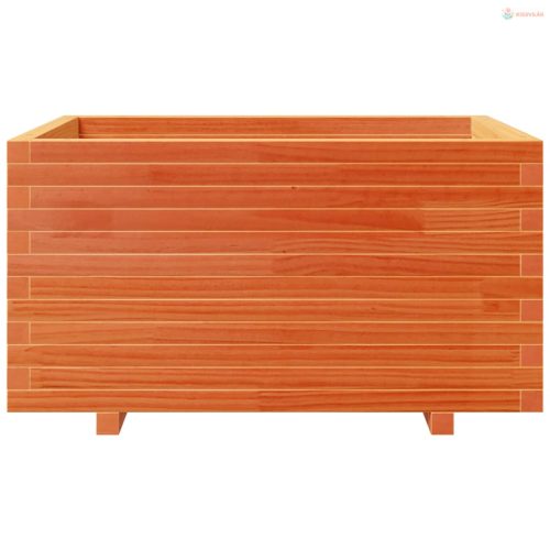 Viaszbarna tömör fenyőfa kerti virágláda 90 x 60 x 49,5 cm