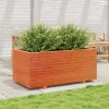 Viaszbarna tömör fenyőfa kerti virágláda 110 x 60 x 49,5 cm