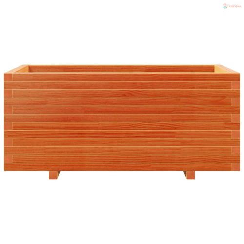 Viaszbarna tömör fenyőfa kerti virágláda 110 x 60 x 49,5 cm