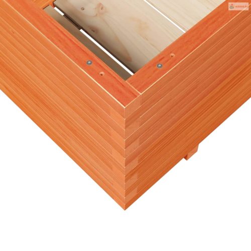 Viaszbarna tömör fenyőfa kerti virágláda 110 x 60 x 49,5 cm