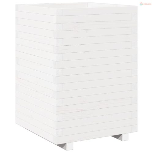 Fehér tömör fenyő virágláda 50 x 50 x 72,5 cm