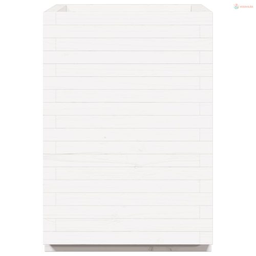 Fehér tömör fenyő virágláda 50 x 50 x 72,5 cm