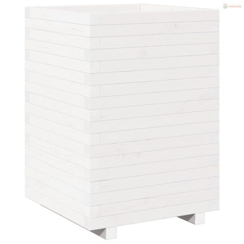 Fehér tömör fenyő virágláda 50 x 50 x 72,5 cm