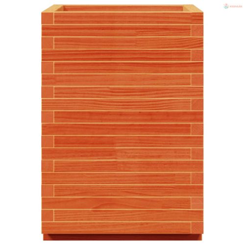 Viaszbarna tömör fenyőfa kerti virágláda 50 x 50 x 72,5 cm