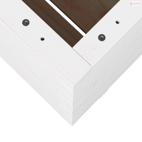 Fehér tömör fenyőfa kerti virágláda 60 x 60 x 72,5 cm