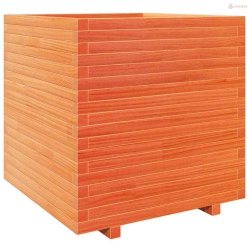 Viaszbarna tömör fenyőfa kerti virágláda 70 x 70 x 72,5 cm