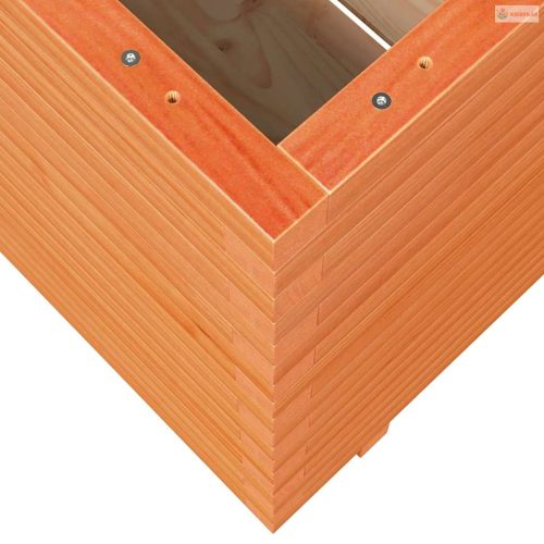 Viaszbarna tömör fenyőfa kerti virágláda 70 x 70 x 72,5 cm