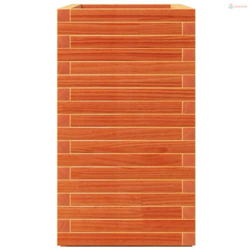 Viaszbarna tömör fenyőfa kerti virágláda 70x40x72,5 cm