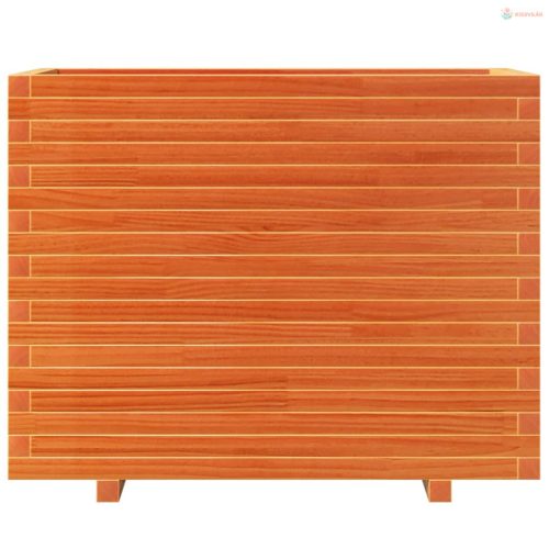 Viaszbarna tömör fenyőfa kerti virágláda 90x40x72,5 cm