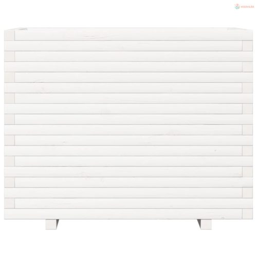 Fehér tömör fenyőfa kerti virágláda 90x60x72,5 cm