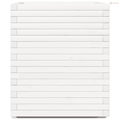 Fehér tömör fenyőfa kerti virágláda 90x60x72,5 cm