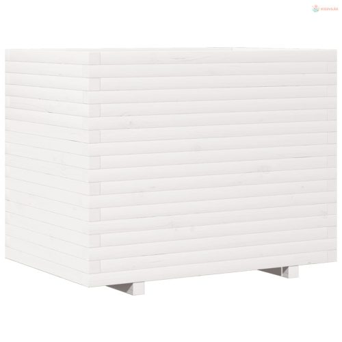 Fehér tömör fenyőfa kerti virágláda 90x60x72,5 cm