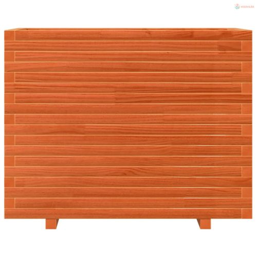 Viaszbarna tömör fenyőfa kerti virágláda 90x60x72,5 cm