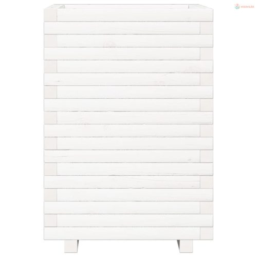 Fehér tömör fenyő virágláda 50x50x72 cm