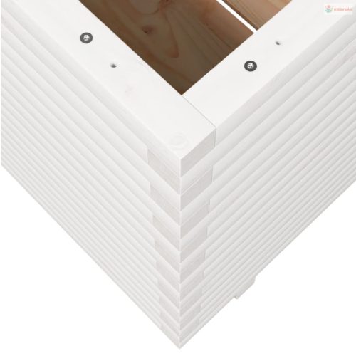 Fehér tömör fenyő virágláda 50x50x72 cm