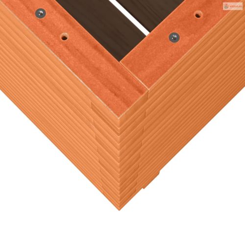 Viaszbarna tömör fenyőfa kerti virágláda 50x50x72 cm