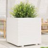 Fehér tömör fenyő virágláda 70x70x72 cm