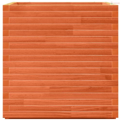 Viaszbarna tömör fenyőfa kerti virágláda 70x70x72 cm