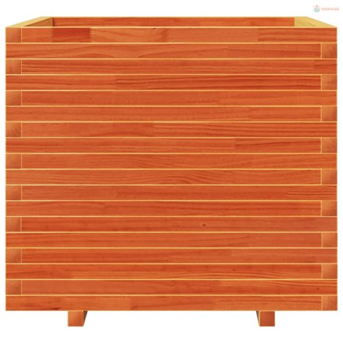 Viaszbarna tömör fenyőfa kerti virágláda 80x80x72 cm