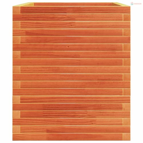 Viaszbarna tömör fenyőfa kerti virágláda 110x60x72 cm