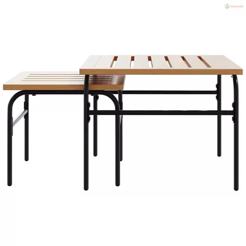 5 részes fekete acél erkélybútor-garnitúra párnákkal