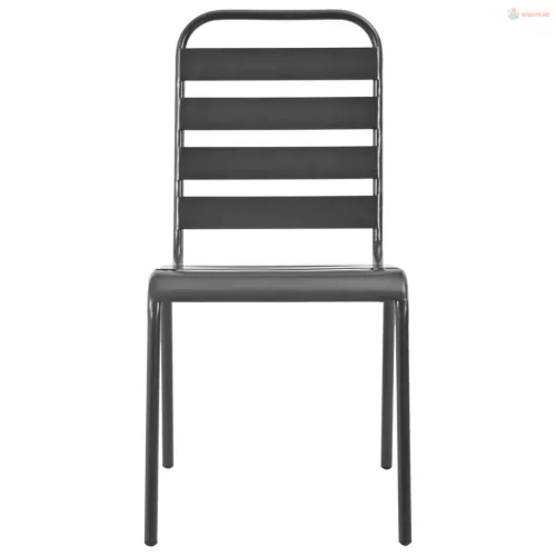 3 részes antracit porszórt acél rakásolható kerti székszett