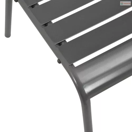 3 részes antracit porszórt acél rakásolható kerti székszett