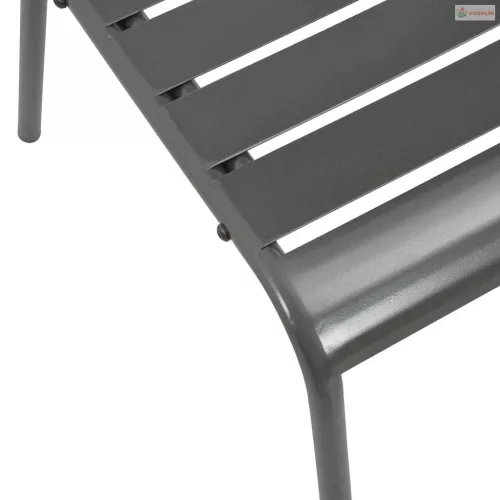 5 darabos antracit porszórt acél rakásolható kerti szék szett