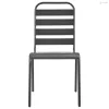 5 darabos antracit porszórt acél rakásolható kerti szék szett