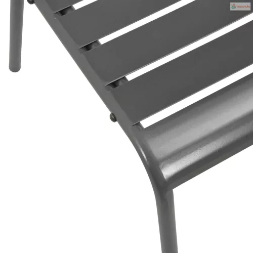 5 darabos antracit porszórt acél rakásolható kerti szék szett