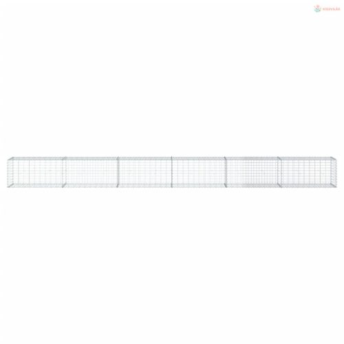 Horganyzott vas gabion kosár fedéllel 600 x 50 x 50 cm