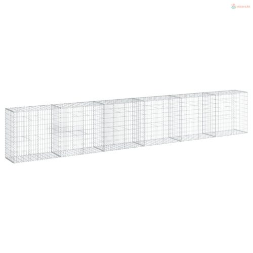 Horganyzott vas gabion kosár fedéllel 600 x 50 x 100 cm