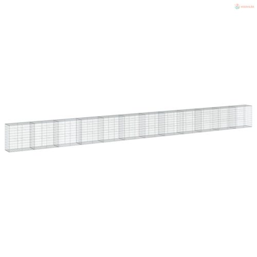 Horganyzott vas gabion kosár fedéllel 1200 x 50 x 100 cm