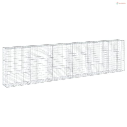 Horganyzott vas gabion kosár fedéllel 600 x 50 x 150 cm