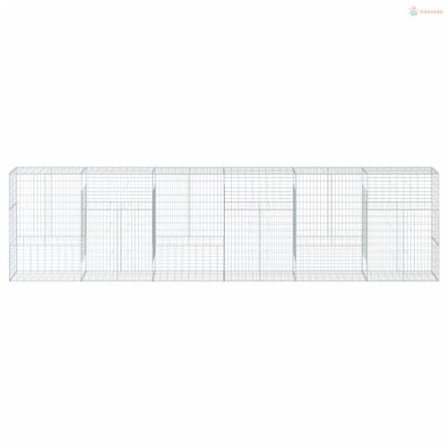 Horganyzott vas gabion kosár fedéllel 600 x 50 x 150 cm
